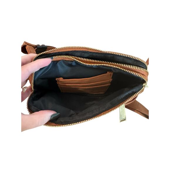 LOFEN Tan Gold Belt Bag • Adjustable Strap • Everyday Crossbody Fanny Pack - Picture 6 of 9